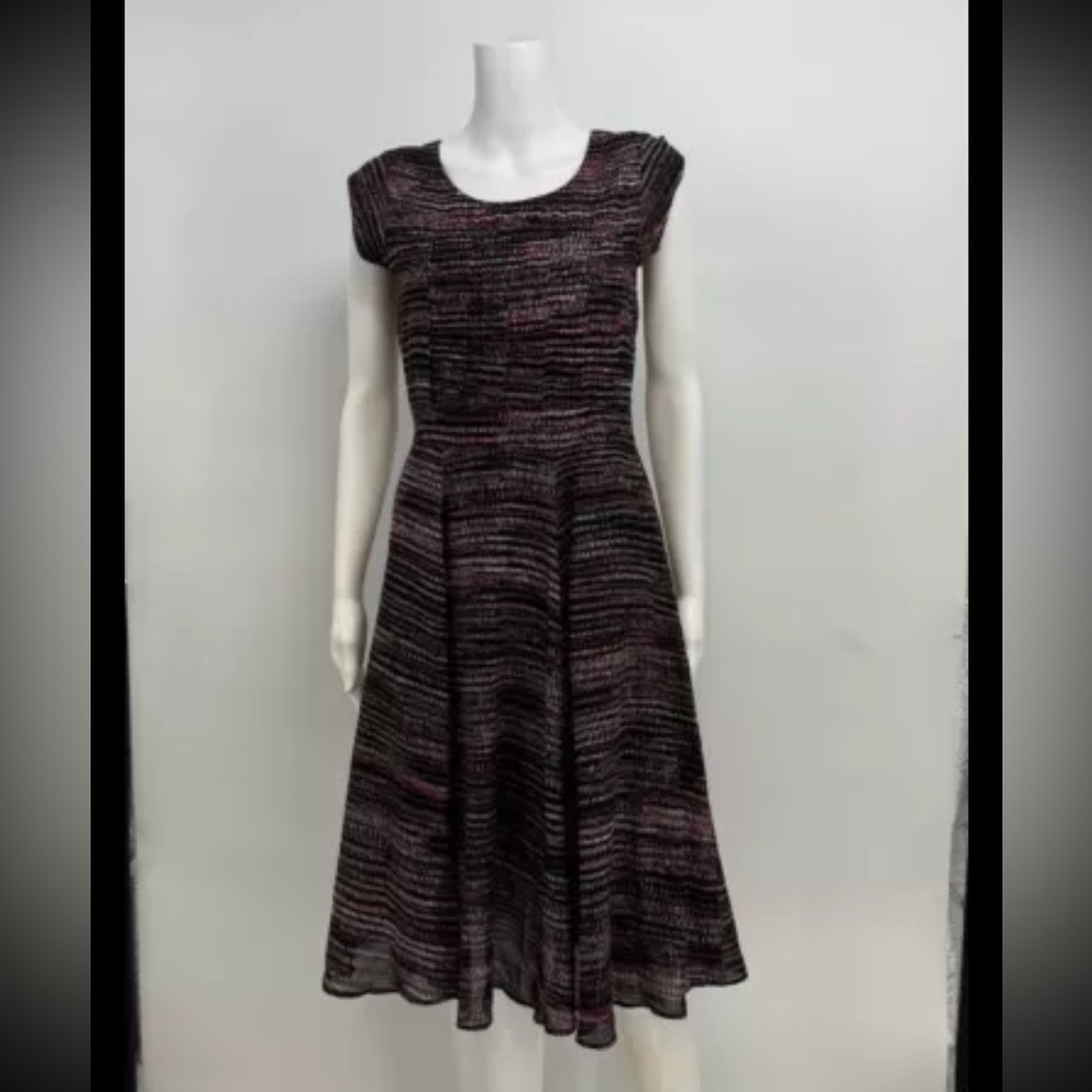 NWT Brora Silk Cotton Blend Dress Size UK 8 US 4 Flared Skirt Pleated Top New